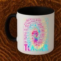 Tie Dye Teacher Typography Word Art Coffee Mug thumb 2