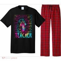 Tie Dye Teacher Typography Word Art Pajama Set thumb 0
