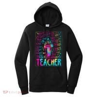 Tie Dye Teacher Typography Word Art Women's Hoodie thumb 0