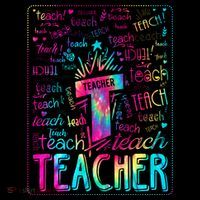 Tie Dye Teacher Typography Word Art Ornament thumb 1