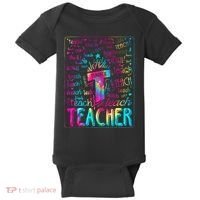 Tie Dye Teacher Typography Word Art Baby Bodysuit thumb 0