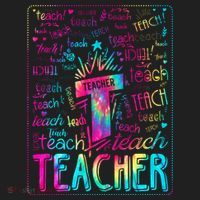 Tie Dye Teacher Typography Word Art Hat thumb 2