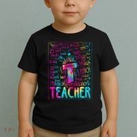 Tie Dye Teacher Typography Word Art Toddler T-Shirt thumb 2