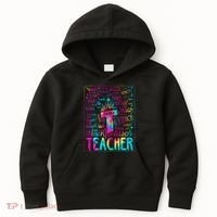Tie Dye Teacher Typography Word Art Kids Hoodie thumb 0