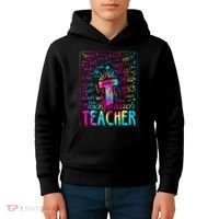 Tie Dye Teacher Typography Word Art Kids Hoodie thumb 4