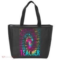 Tie Dye Teacher Typography Word Art Tote Bag thumb 0