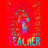 Tie Dye Teacher Typography Word Art Santa Hat thumb 1