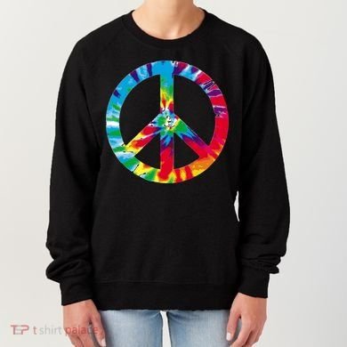 Tie Dye World Peace Sign Women's Sweatshirt