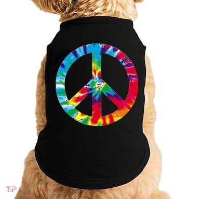 Tie Dye World Peace Sign Doggie Tank