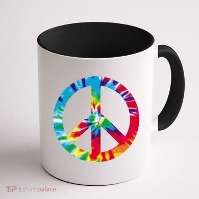 Tie Dye World Peace Sign Coffee Mug back