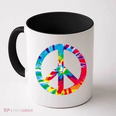 Tie Dye World Peace Sign Coffee Mug