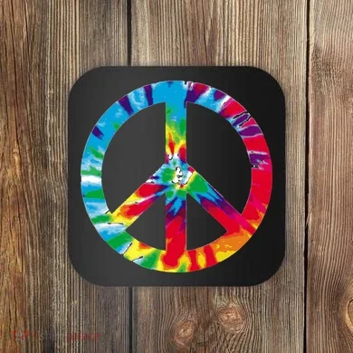 Tie Dye World Peace Sign Coaster