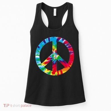 Tie Dye World Peace Sign Women's Tank Top