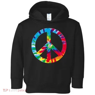 Tie Dye World Peace Sign Toddler Hoodie