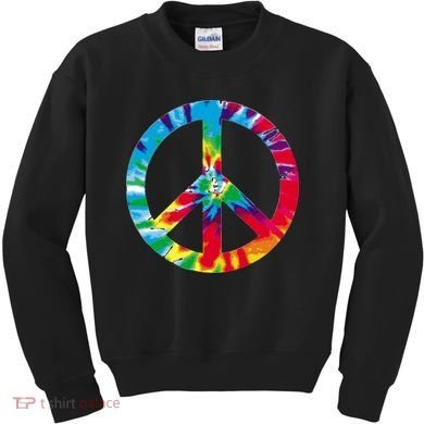 Tie Dye World Peace Sign Kids Sweatshirt