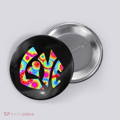 Tie Dyed Love Sign Logo Button