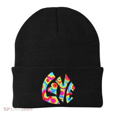 Tie Dyed Love Sign Logo Beanie