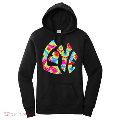 Tie Dyed Love Sign Logo Women's Hoodie