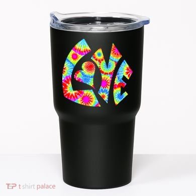 Tie Dyed Love Sign Logo Tumbler