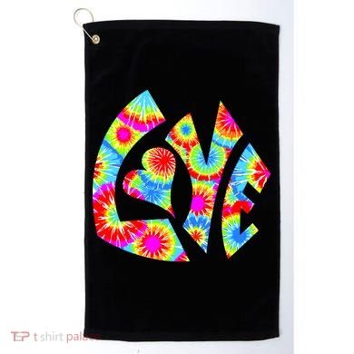 Tie Dyed Love Sign Logo Golf Towel