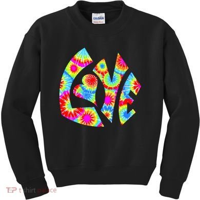 Tie Dyed Love Sign Logo Kids Sweatshirt