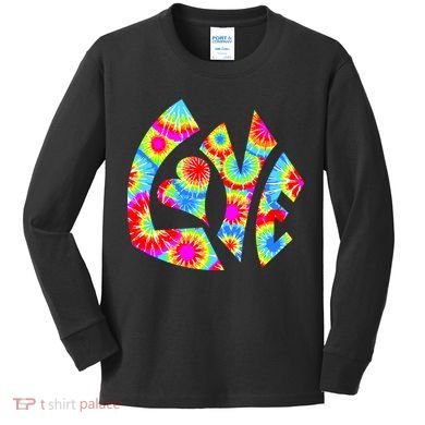 Tie Dyed Love Sign Logo Kids Long Sleeve Shirt