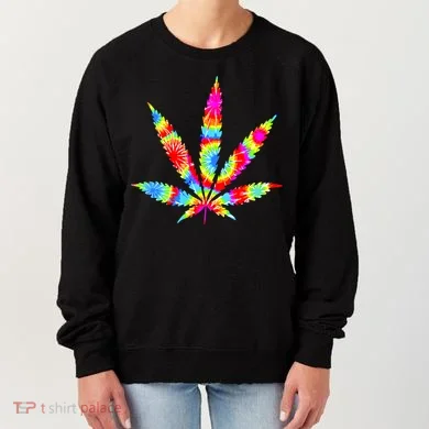Tie Dyed Weed Symbol Women's Sweatshirt
