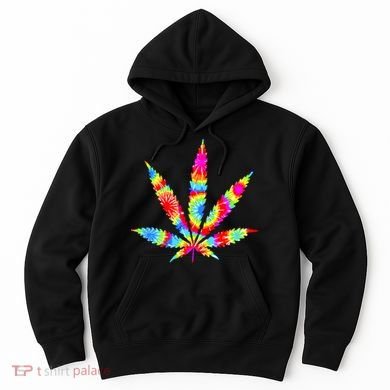 Tie Dyed Weed Symbol Hoodie