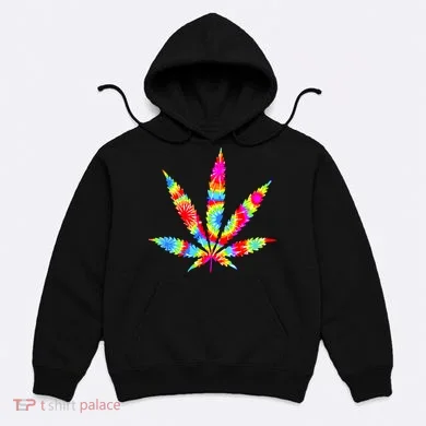 Tie Dyed Weed Symbol Hoodie