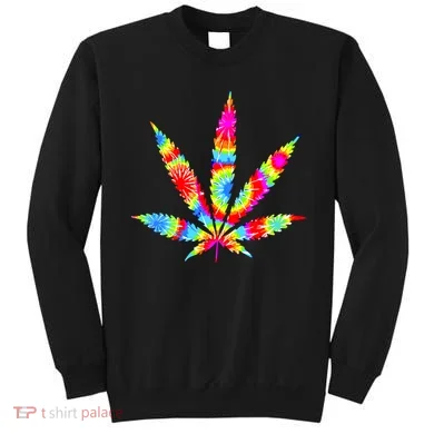 Tie Dyed Weed Symbol Sweatshirt