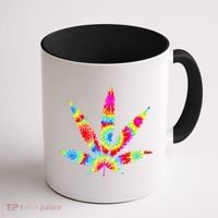 Tie Dyed Weed Symbol Coffee Mug thumb 1