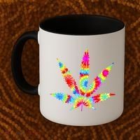 Tie Dyed Weed Symbol Coffee Mug thumb 2