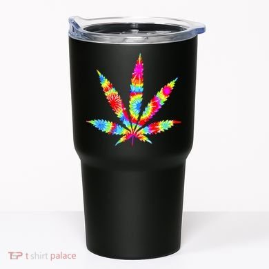 Tie Dyed Weed Symbol Tumbler