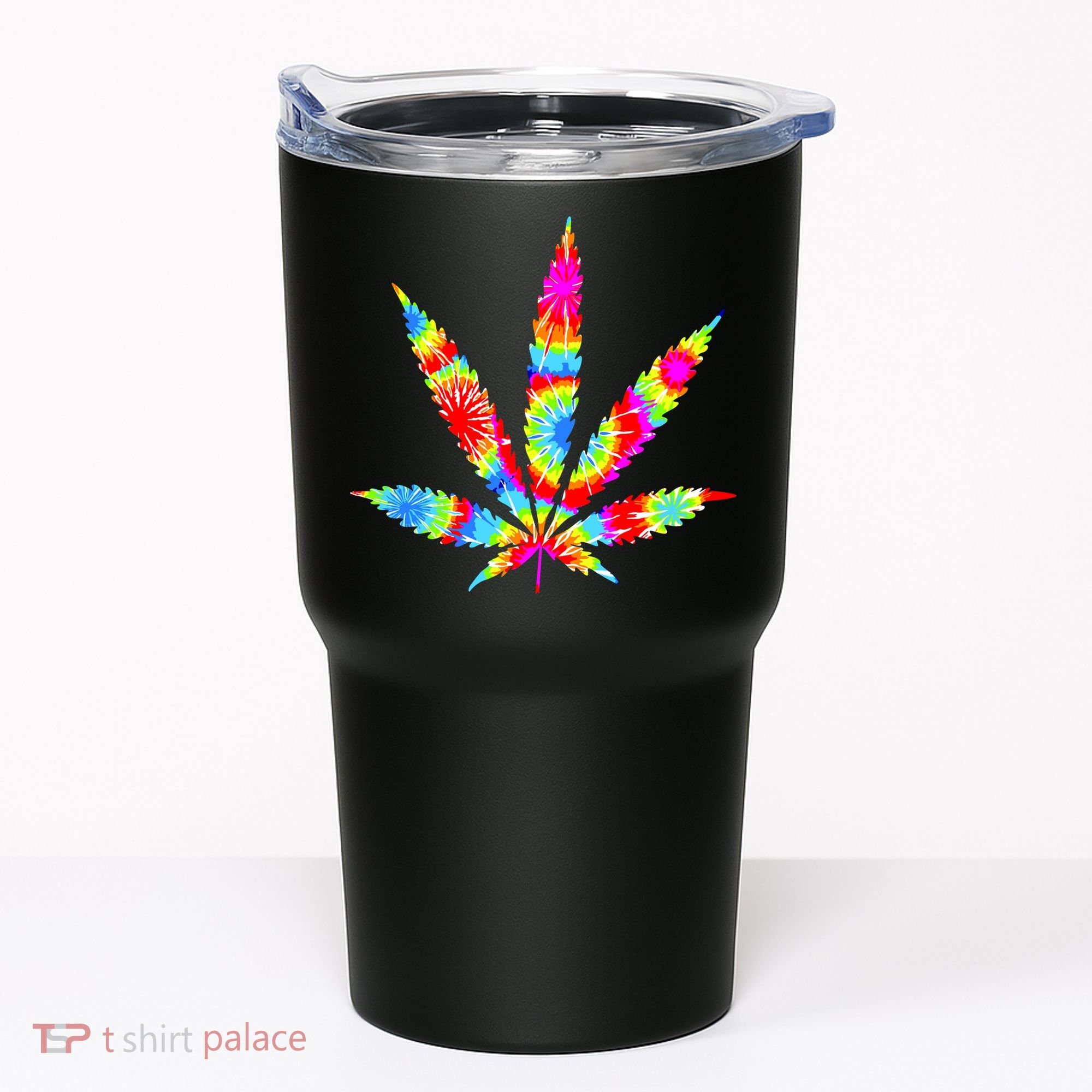 Tie Dyed Weed Symbol Tumbler
