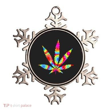 Tie Dyed Weed Symbol Ornament