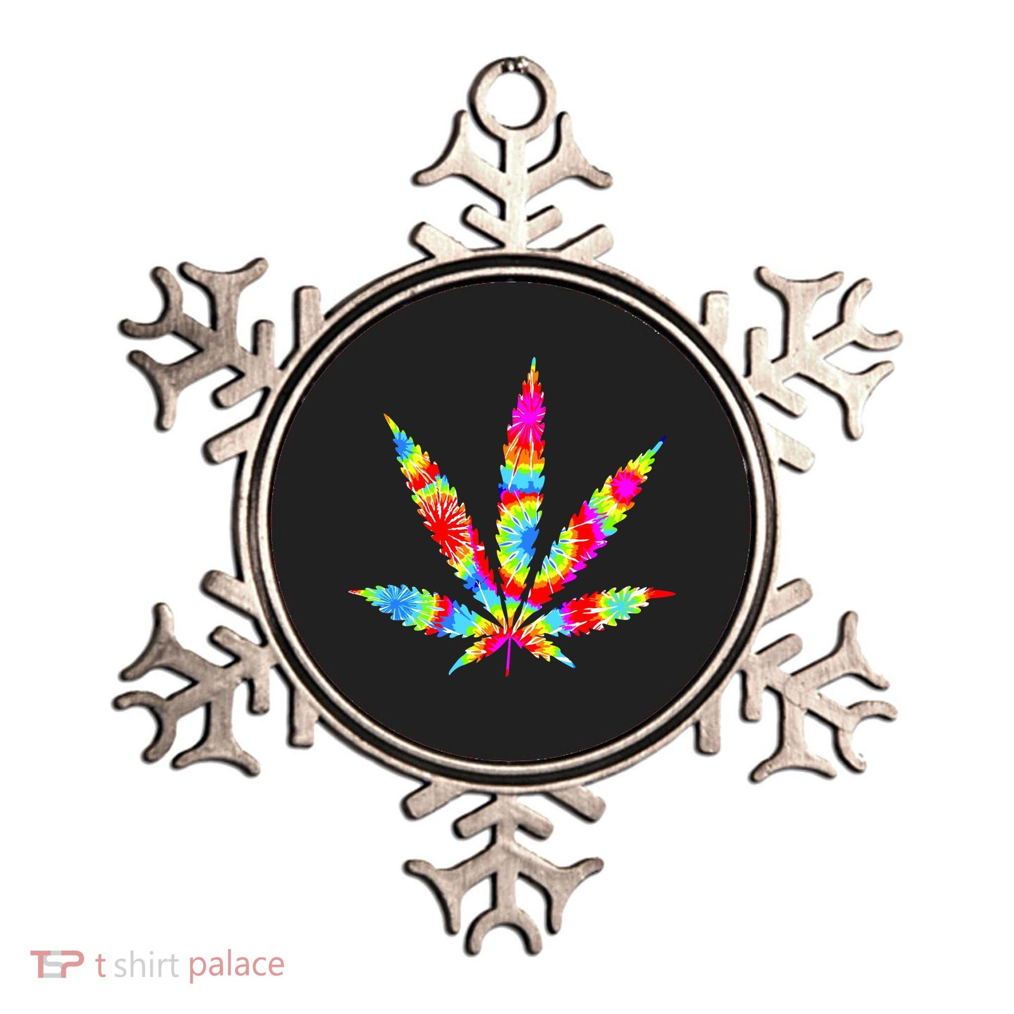 Tie Dyed Weed Symbol Ornament