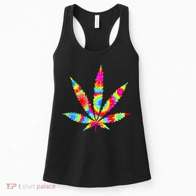 Tie Dyed Weed Symbol Women's Tank Top