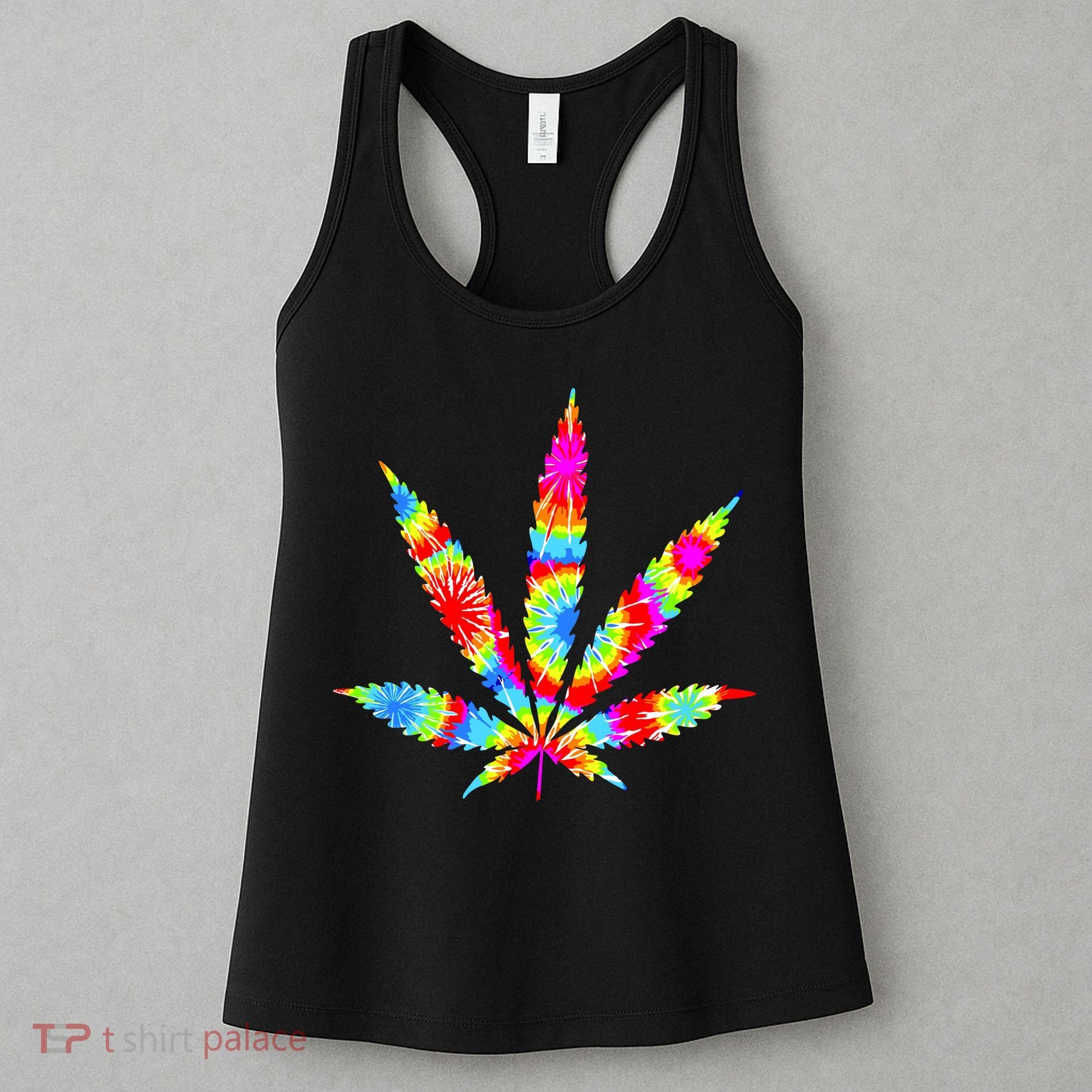 Tie Dyed Weed Symbol Women's Tank Top
