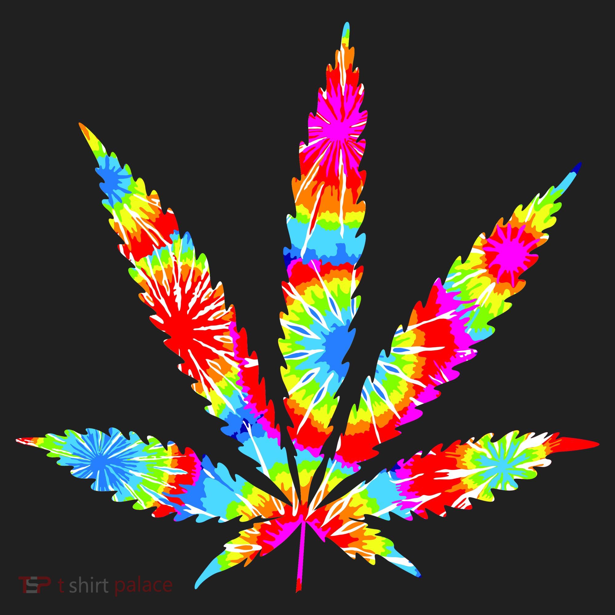 Tie Dyed Weed Symbol Golf Towel