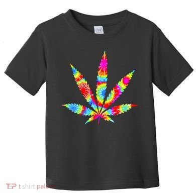 Tie Dyed Weed Symbol Toddler T-Shirt
