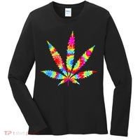 Tie Dyed Weed Symbol Women's Long Sleeve Shirt thumb 0