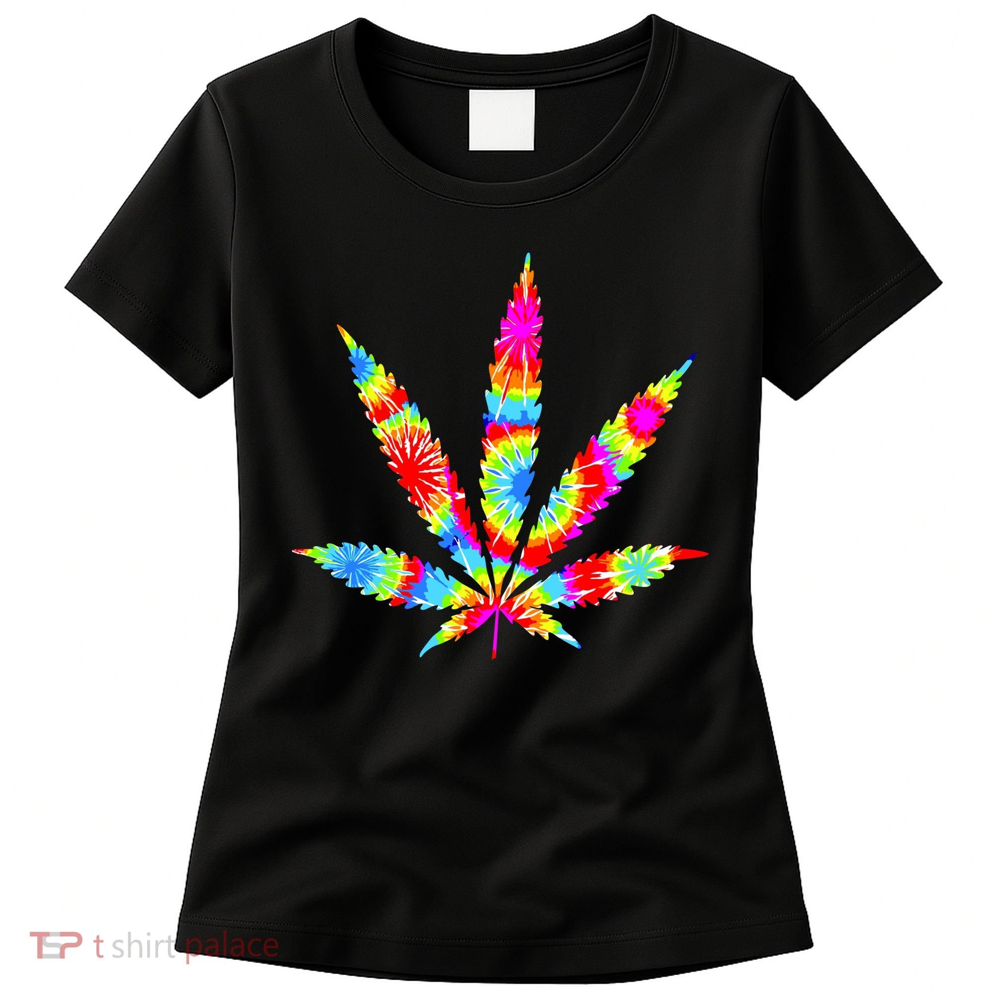 Tie Dyed Weed Symbol Women's T-Shirt