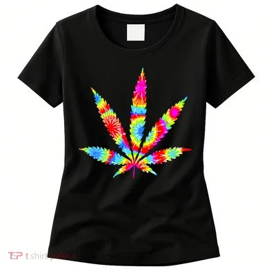 Tie Dyed Weed Symbol Women's T-Shirt