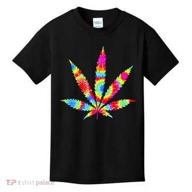 Tie Dyed Weed Symbol Kids T-Shirt