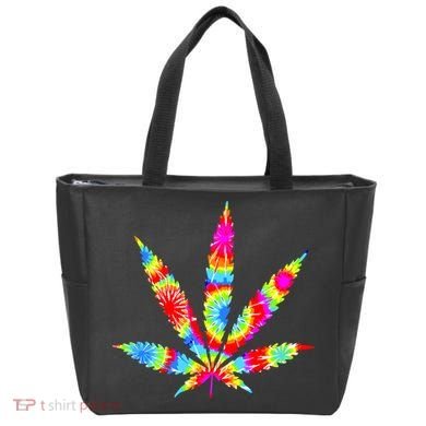Tie Dyed Weed Symbol Tote Bag