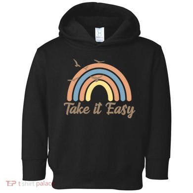 Take It Easy Rainbow Mental Health Toddler Hoodie