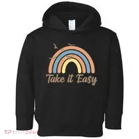 Take It Easy Rainbow Mental Health Toddler Hoodie thumb 0