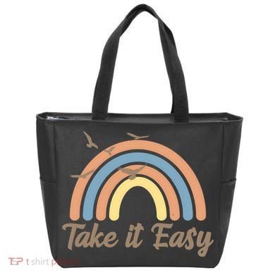 Take It Easy Rainbow Mental Health Tote Bag