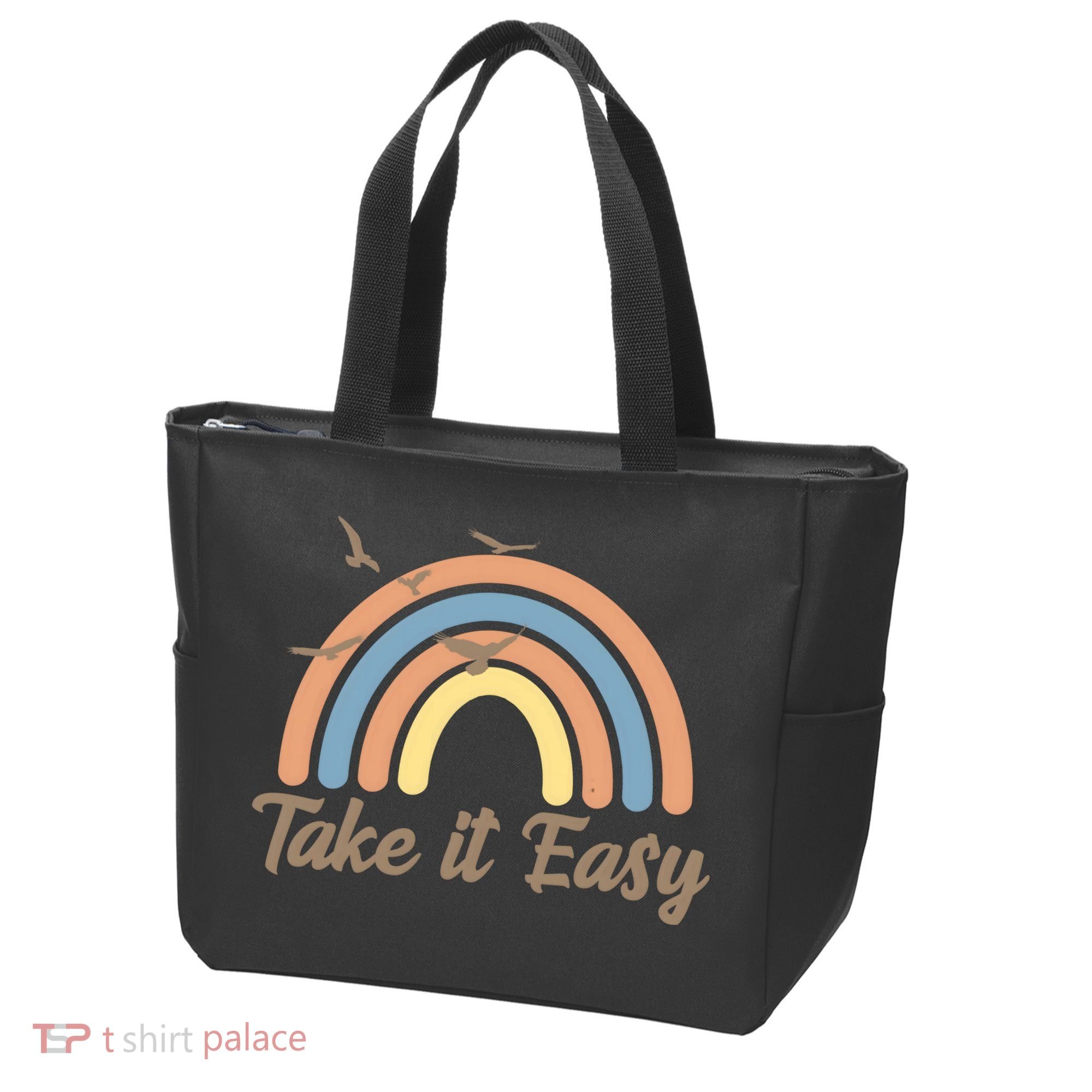 Take It Easy Rainbow Mental Health Tote Bag