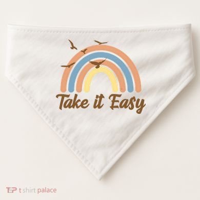 Take It Easy Rainbow Mental Health USA-Made Doggie Bandana